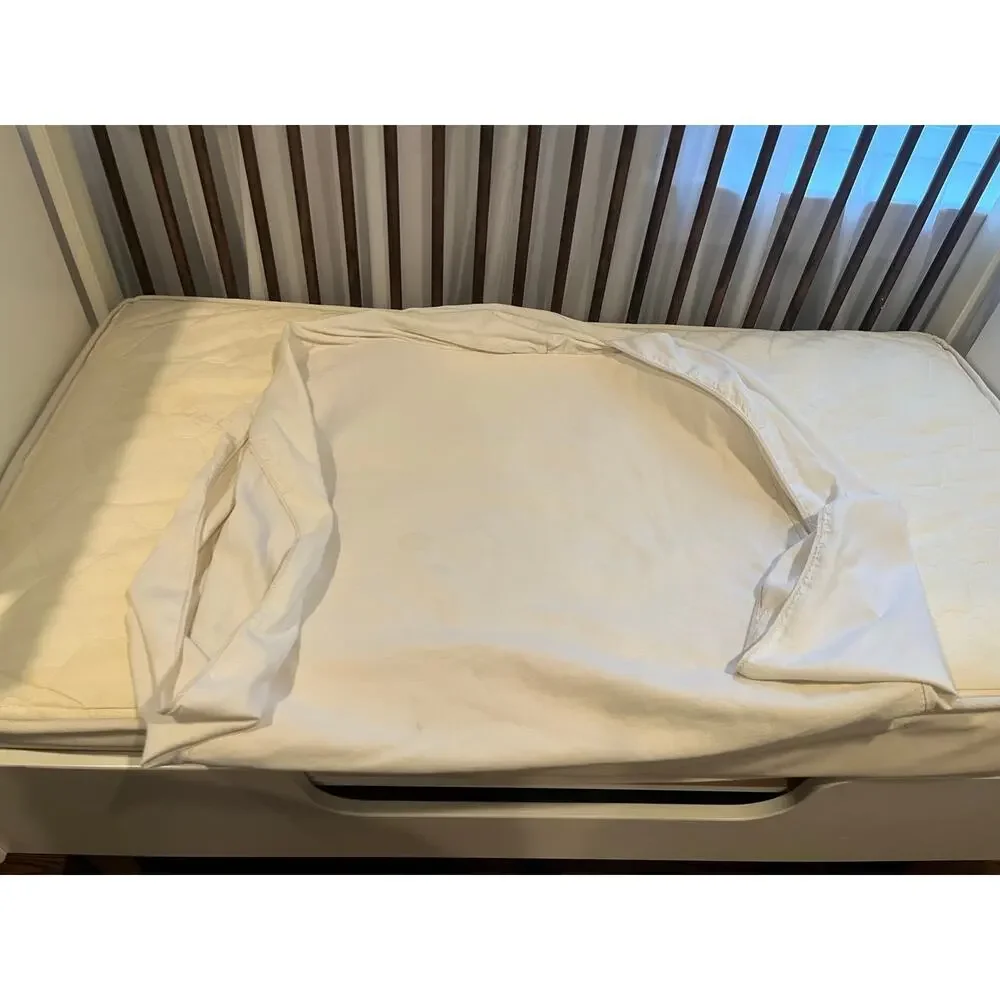 Naturepedic crib regular size fitted flannel pad organic cotton ivory
